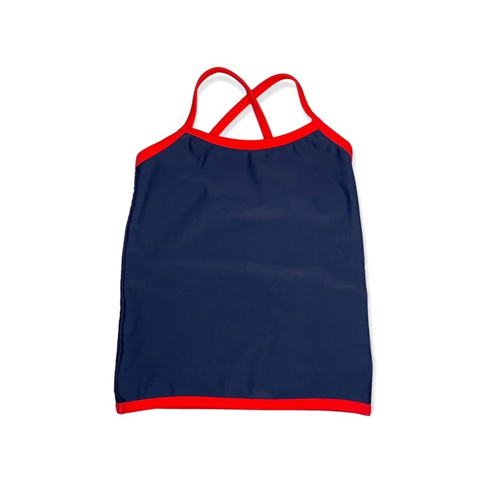 Primary Red & Navy Blue Cross Back Swim Tankini